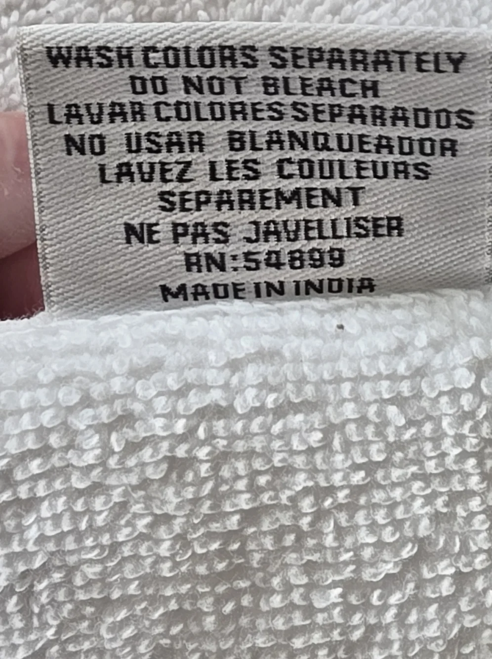 Goldcrest Venus Group White Textured Oversized Hand Towel Decorative Trim EUC